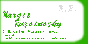 margit ruzsinszky business card